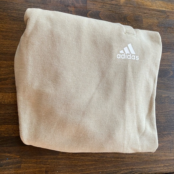 Adidas Pants Mens Small Tan Joggers Sweatpants Athletic Pockets Drawstrings - Picture 1 of 9